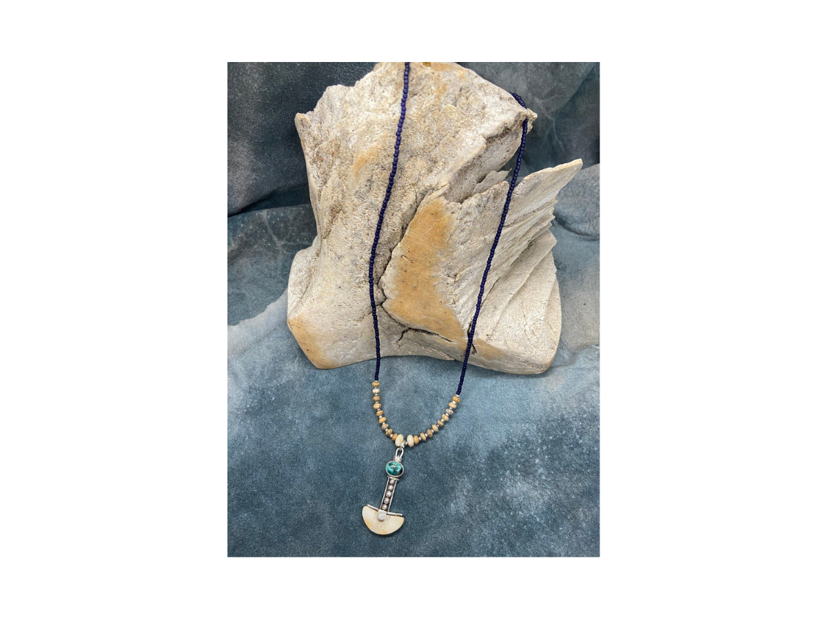Fossilized Walrus Ivory &amp; Turquoise Necklace