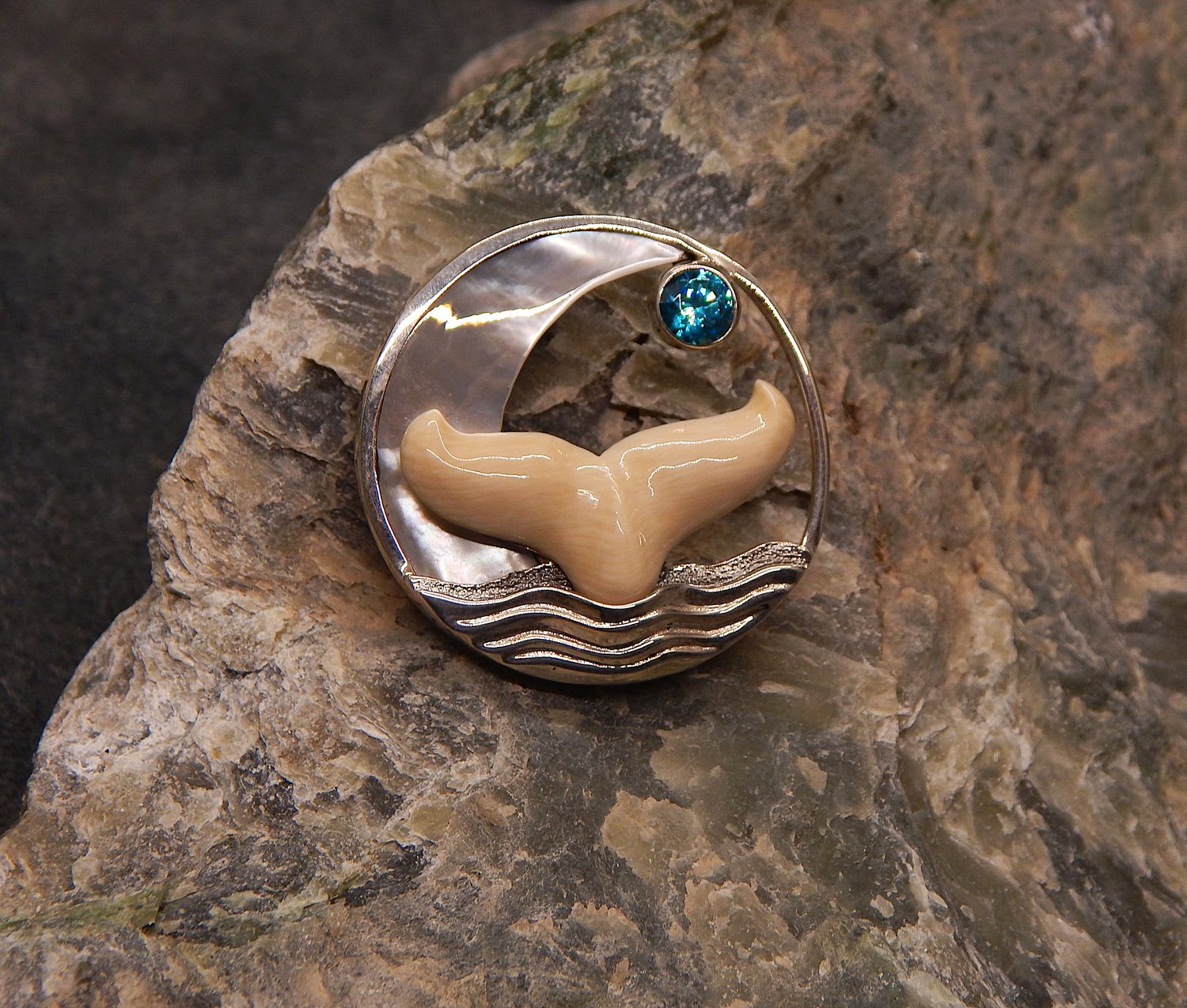 &quot;Moonlit Whale Tail&quot; Pendant