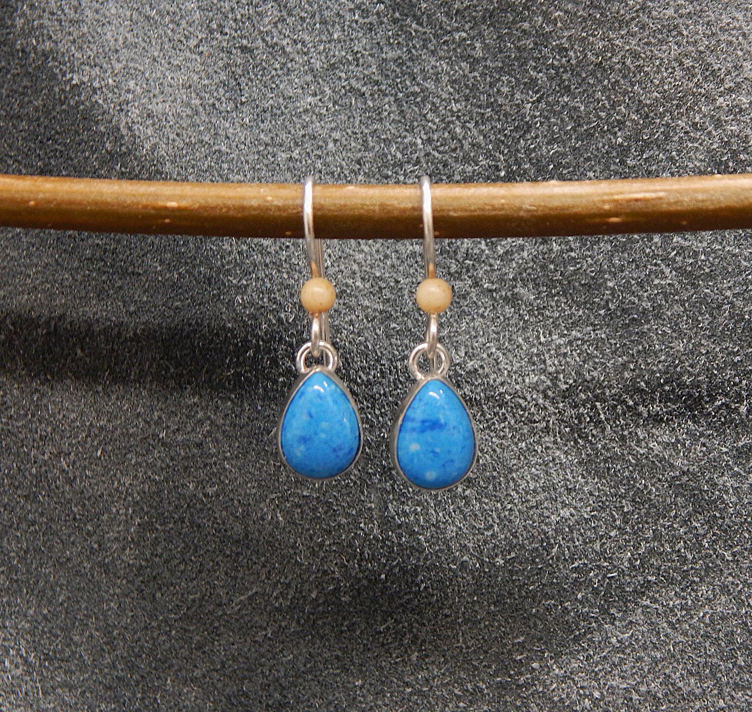Demin Lapis Tear Drop Earrings