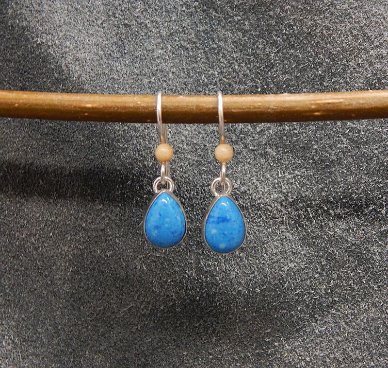Demin Lapis Tear Drop Earrings