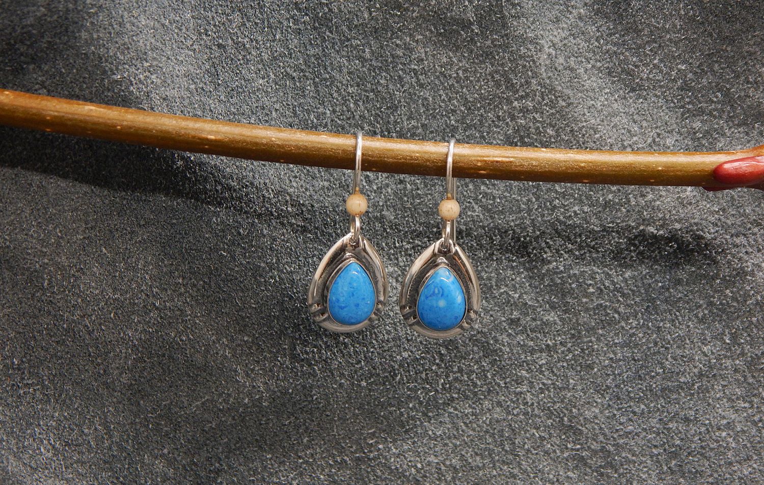 Padded Denim Lapis Earrings