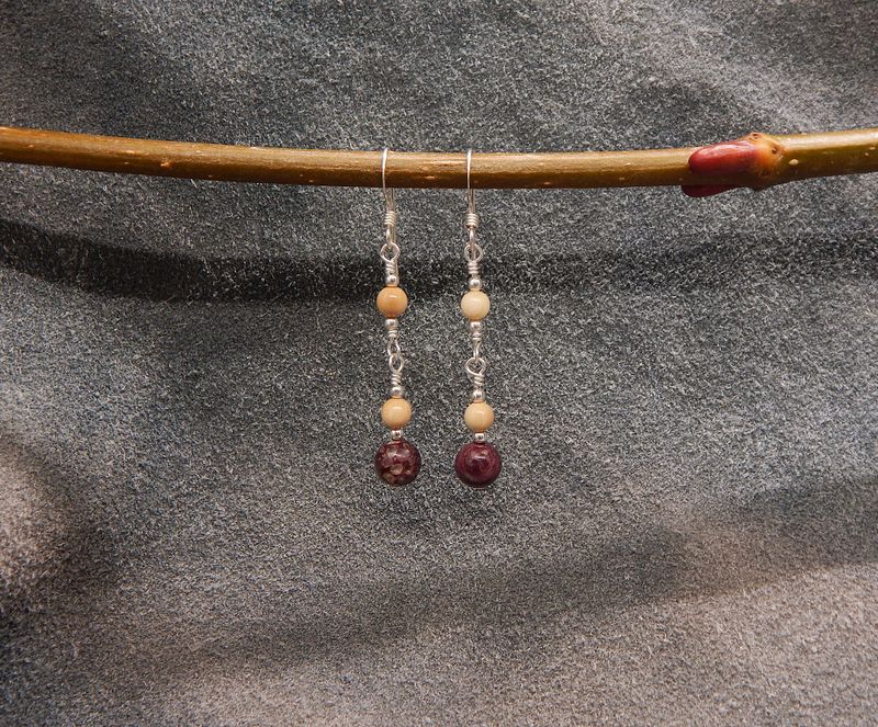 Purple Spiny Oyster &amp; Mammoth Ivory Triple Bead