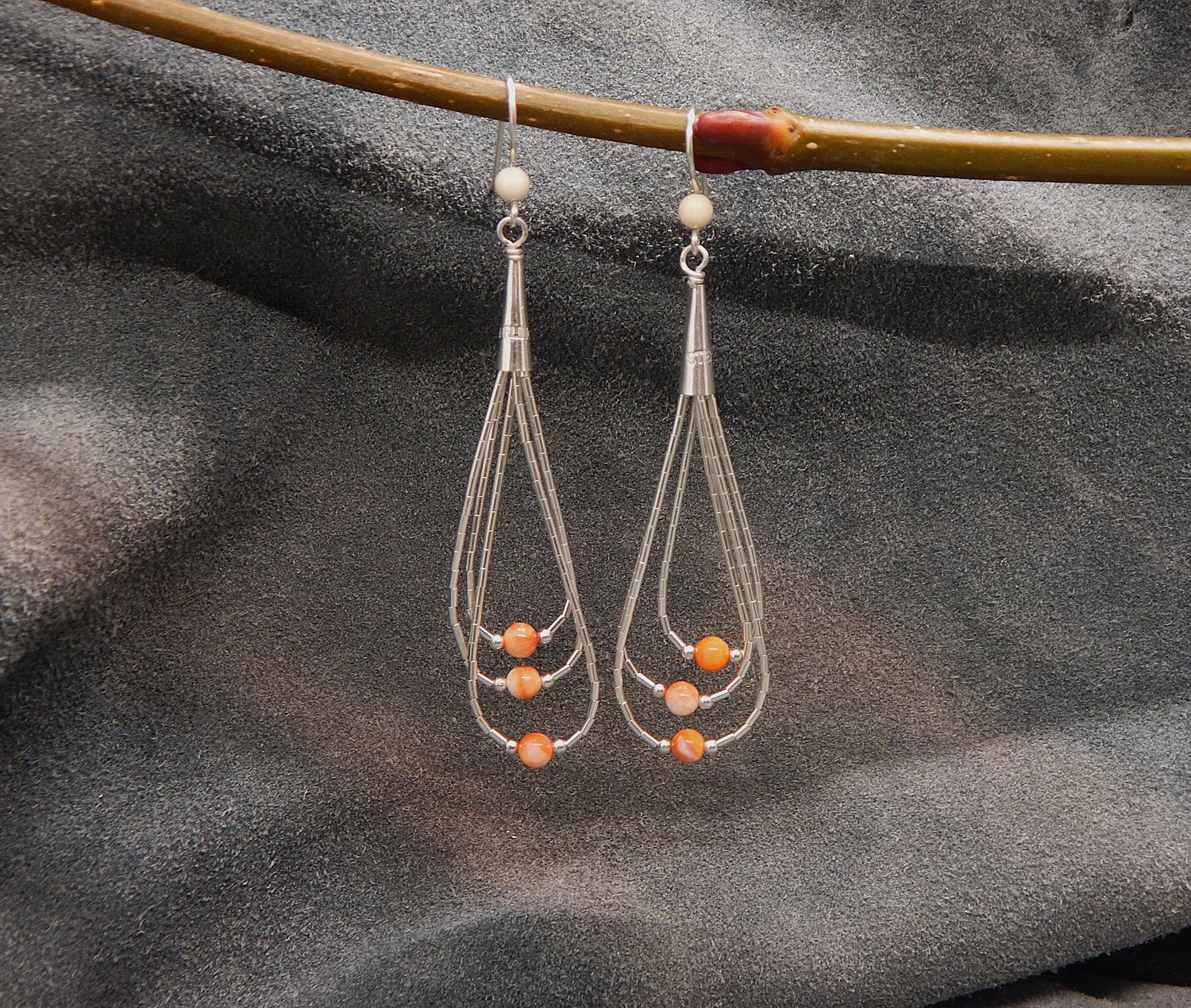Spiny Oyster Triple Loop Earrings