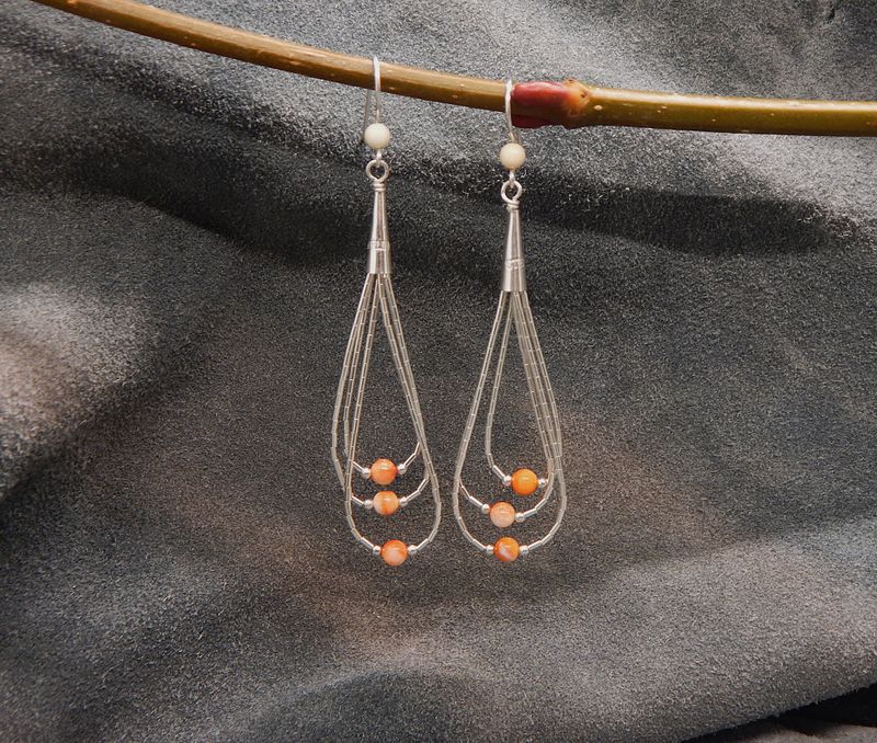 Spiny Oyster Triple Loop Earrings