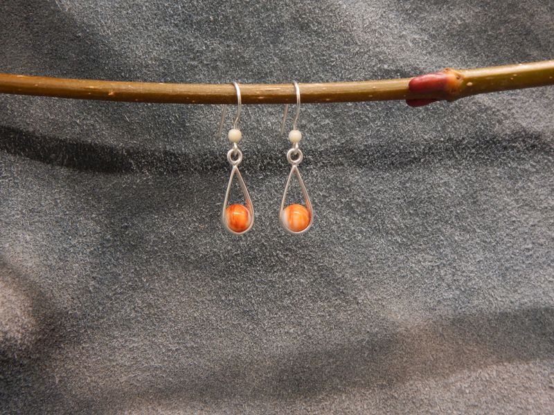 Spiny Oyster Cupped Earrings