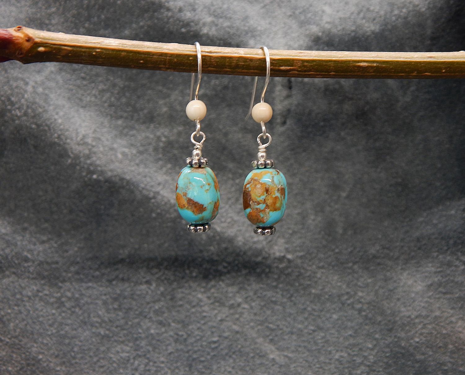 Turquoise Beaded Drop Earrings