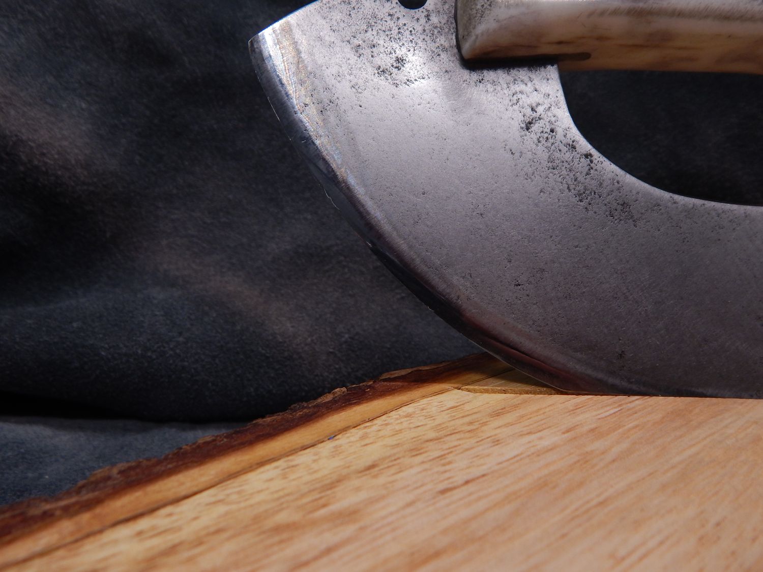 High Carbon Steel Bristol Bay Ulu with Caribou Antler Handle