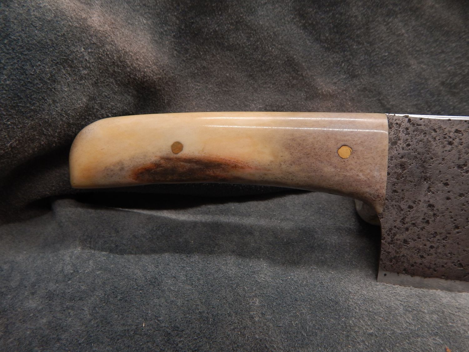 High Carbon Steel and Shed Caribou Antler Large Cleaver