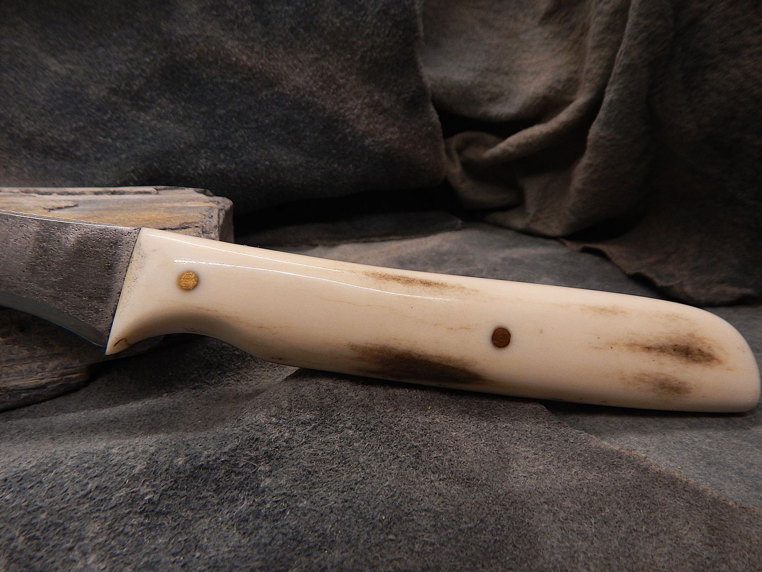 High Carbon Steel and Shed Caribou Antler Filet Knife