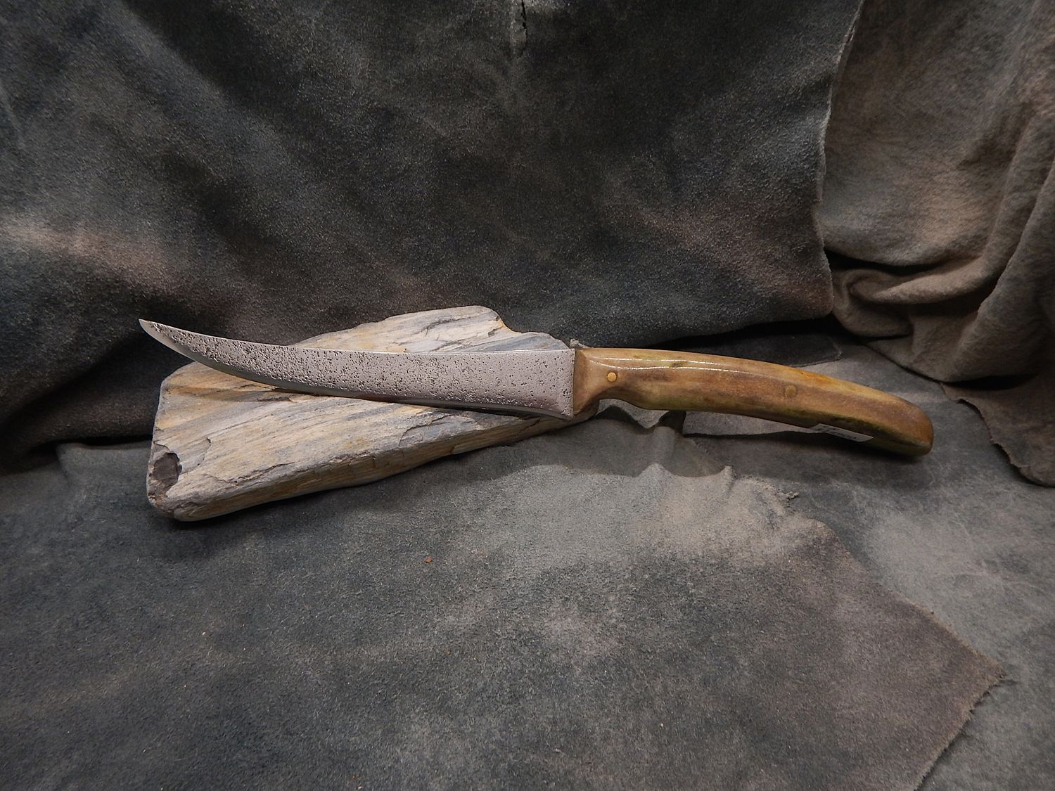 High Carbon Steel And Shed Caribou Antler Filet Knife