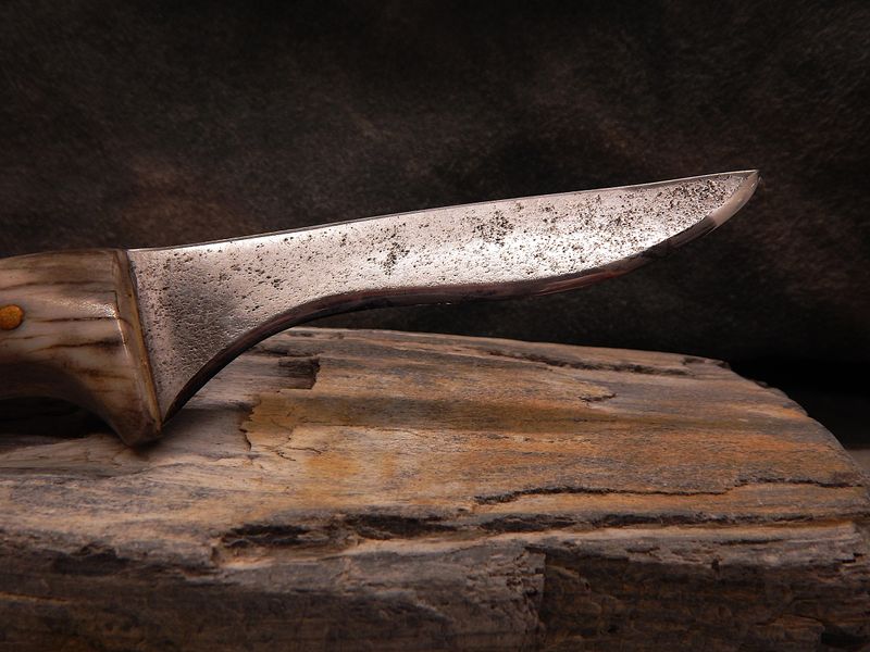 High-Carbon Steel and Shed Caribou Antler Steak Knife