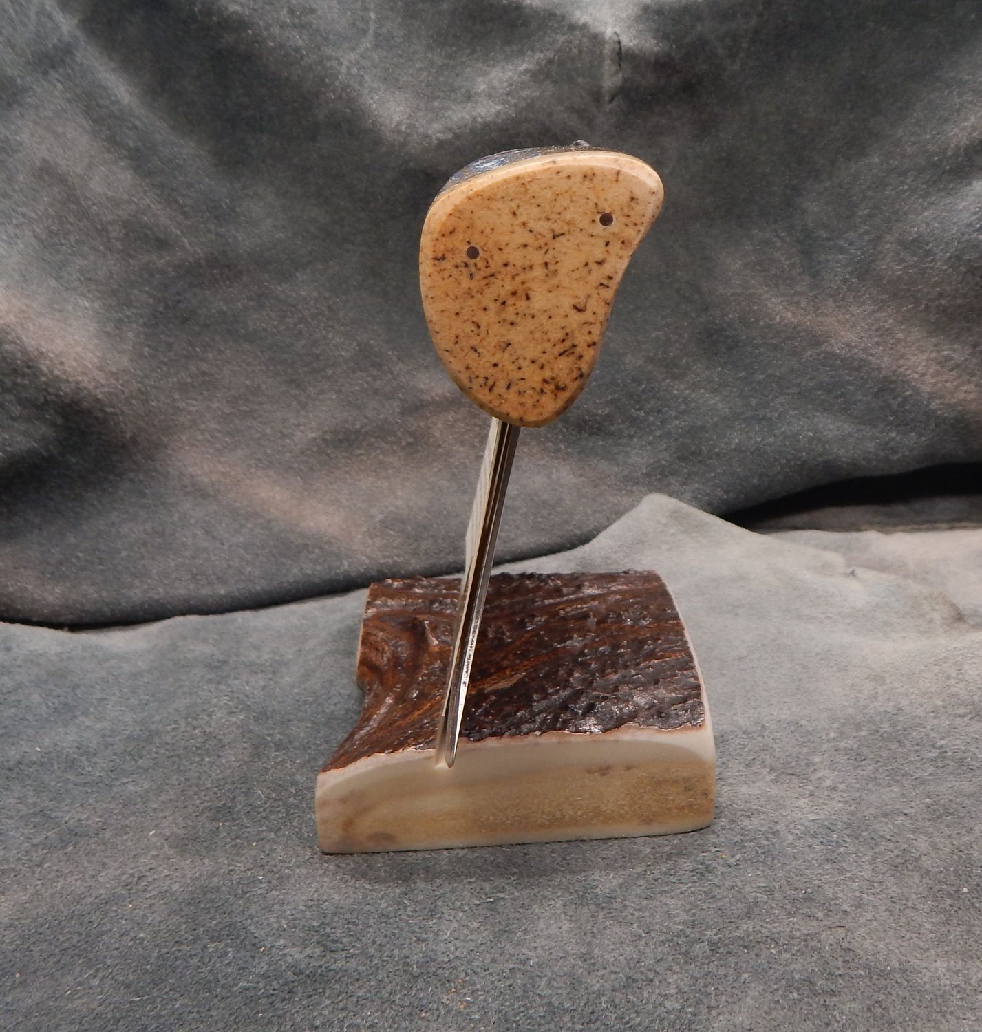 Fossilized Walrus Rib Bone Ulu With Fossil Walrus Jawbone &amp; Oosik Caps