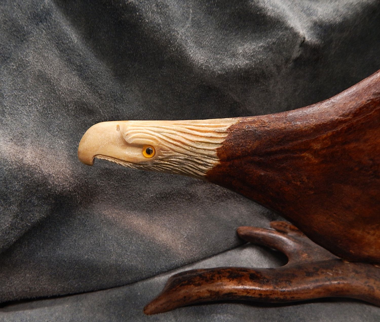 Shed Caribou Antler Eagle On Stand