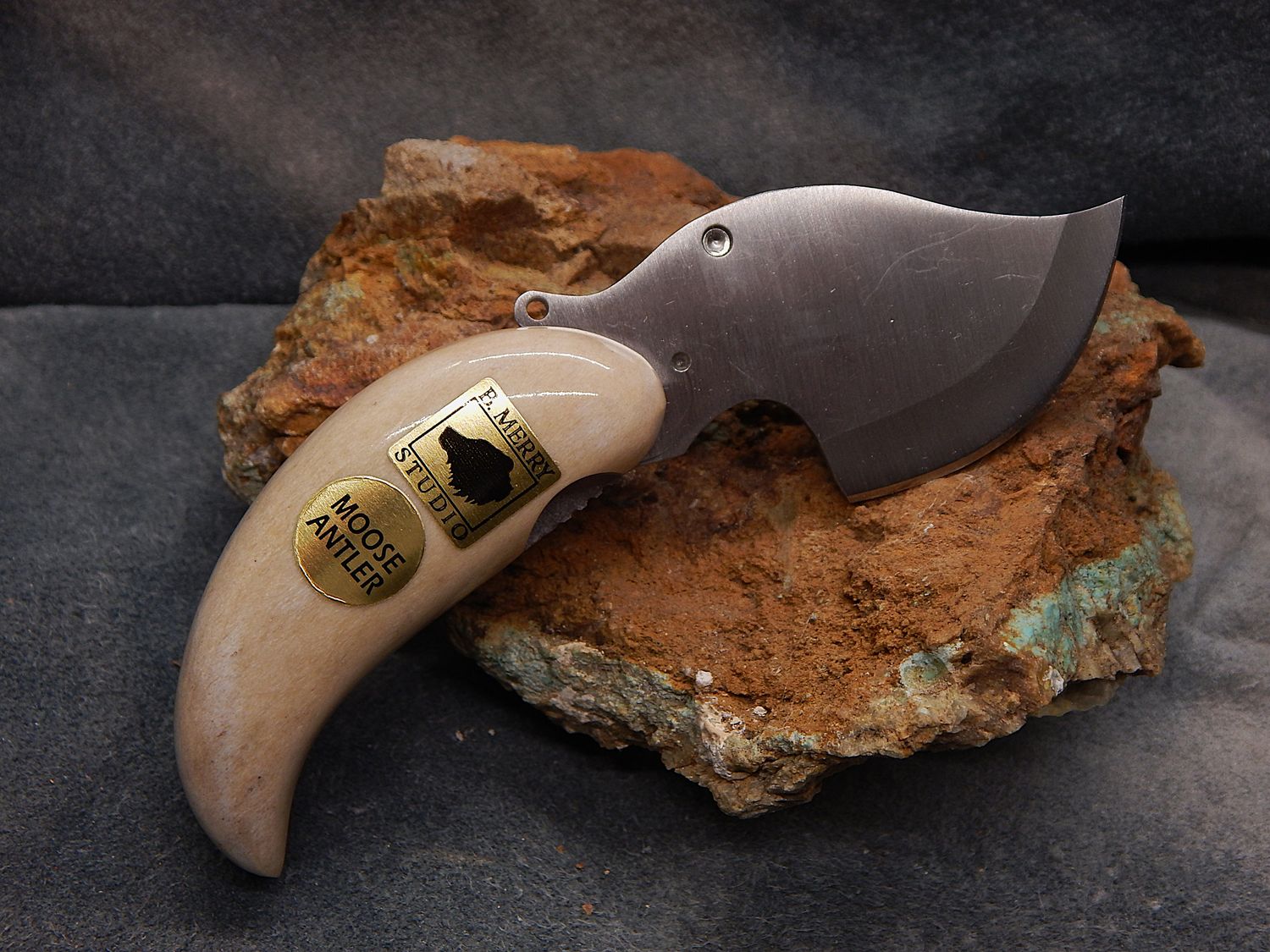 Bob Merry Shed Moose Antler Pocket Ulu