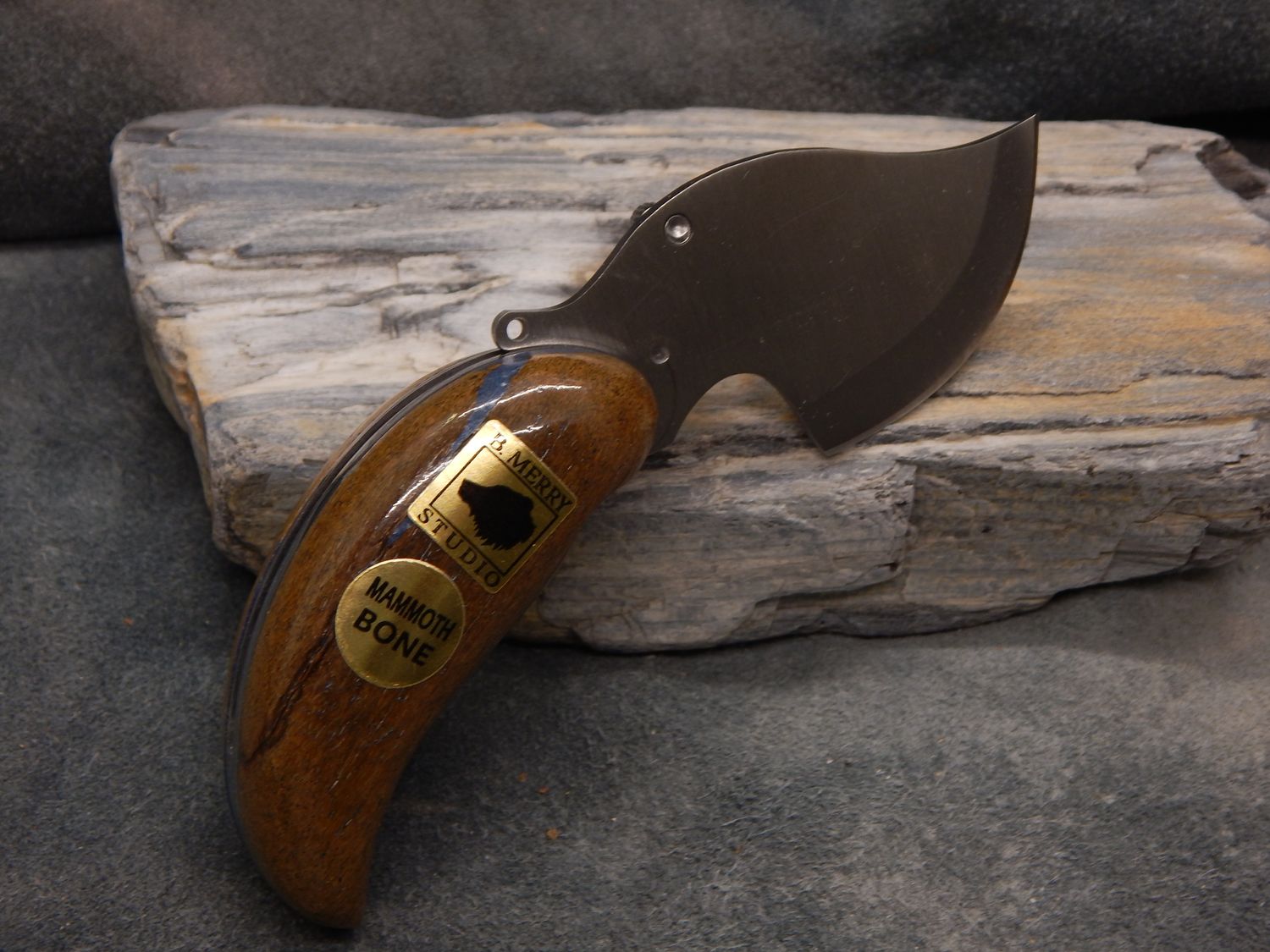 Bob Merry Fossil Woolly Mammoth Bone Pocket Ulu