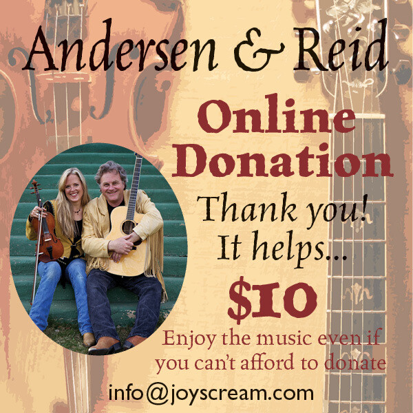 $10 DONATION to Joyce Andersen &amp; Harvey Reid Online Concerts