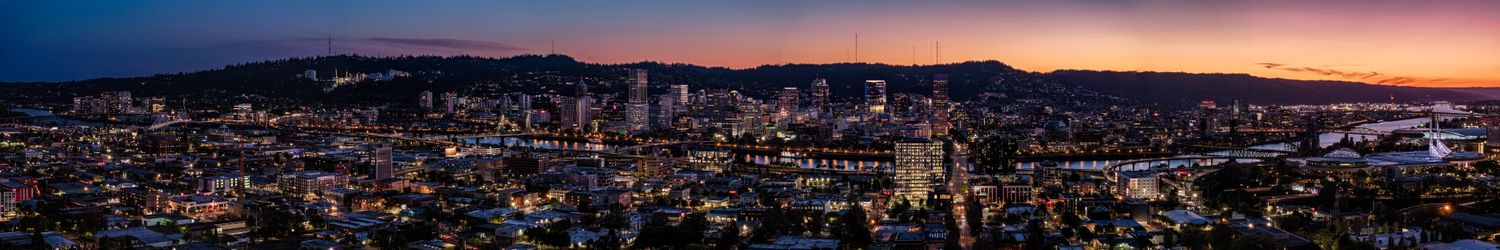 Spring Sunset over Burnside Panorama