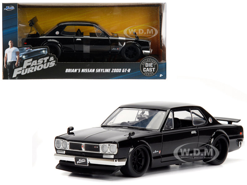 Brian&#39;s Nissan Skyline 2000 GT-R Black from &quot;The Fast and the Furious&quot; Movie 1/24 Diecast Model Car by Jada