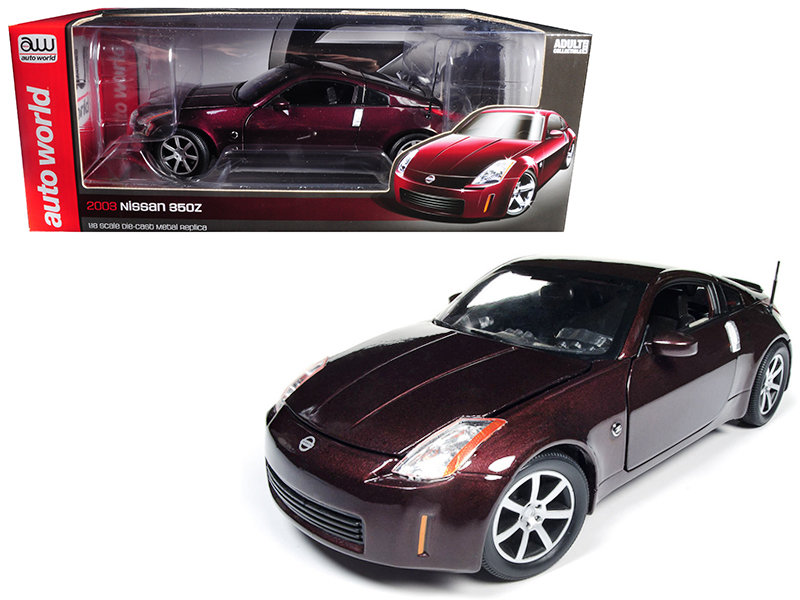 2003 Nissan 350Z Coupe Brickyard Red Metallic Limited Edition to 1002 pieces Worldwide 1/18 Diecast Model Car by Autoworld