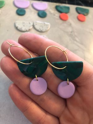 Galore Hoops - Greenish/light Lavendar