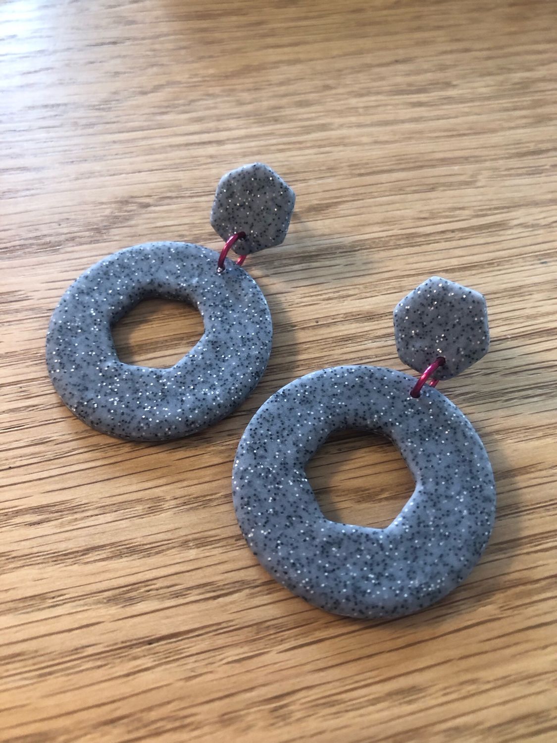 Glitter Grey Dangles