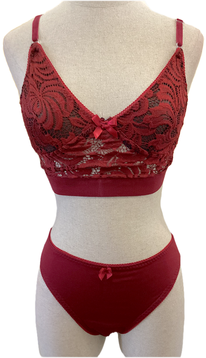 Burgundy Lace Set