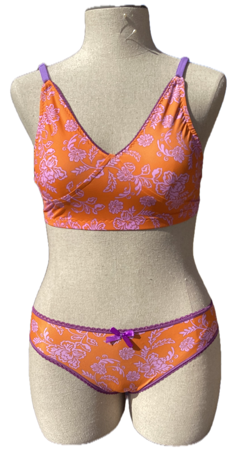 Orange &amp; Purple Floral Set