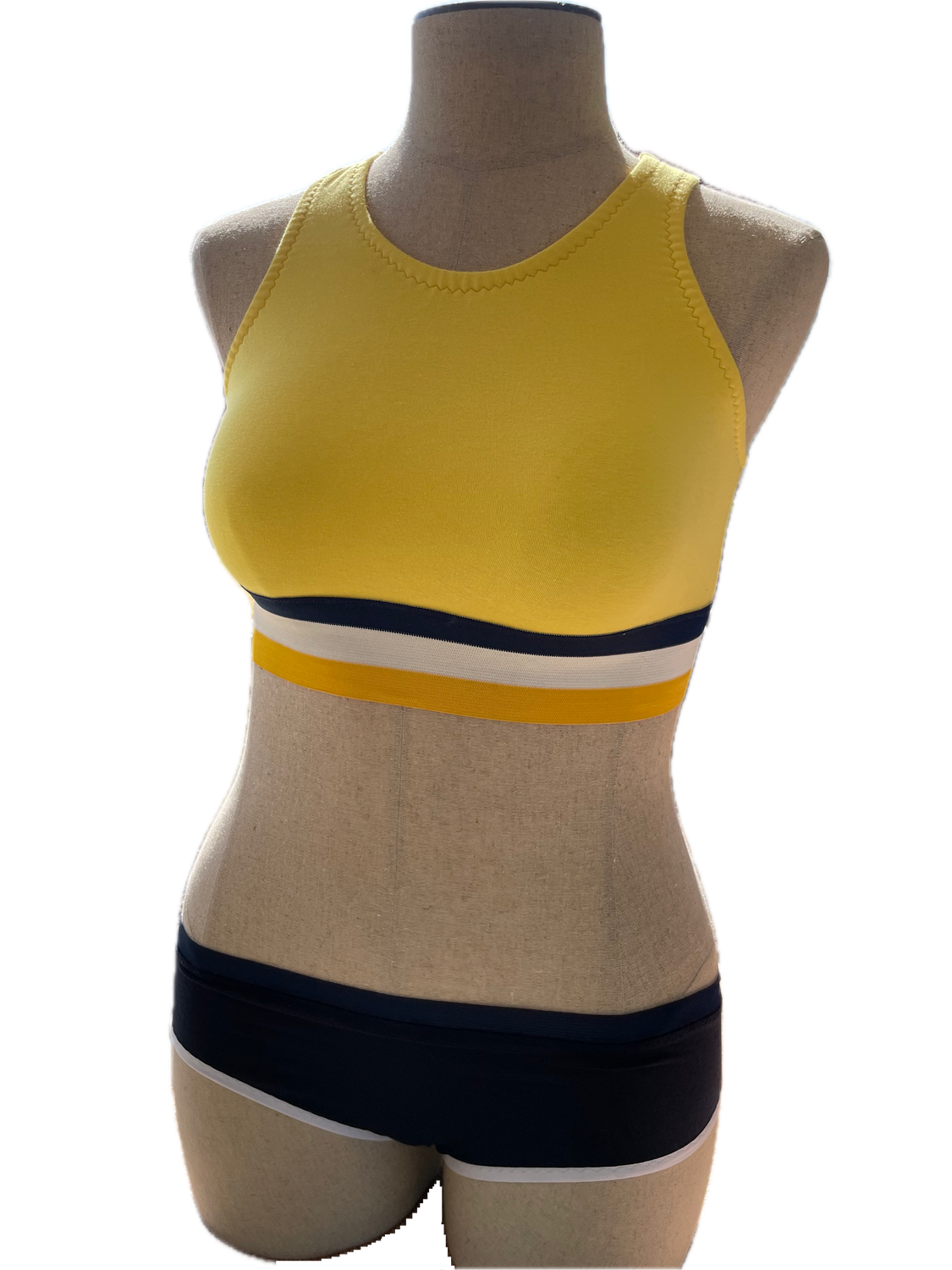 Yellow &amp; Navy Blue Sport Top Set