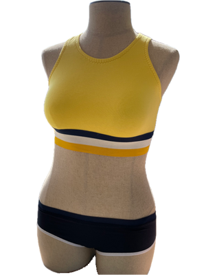 Yellow &amp; Navy Blue Sport Top Set