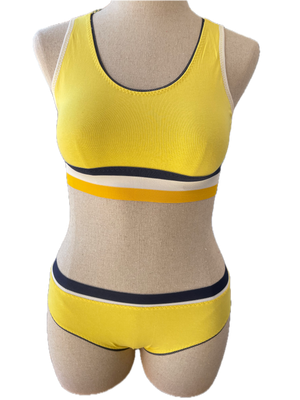 Yellow &amp; Navy Blue Sport Top Set