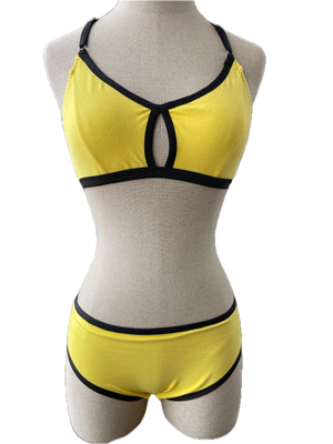 Lemon Yellow Keyhole Bralette Set