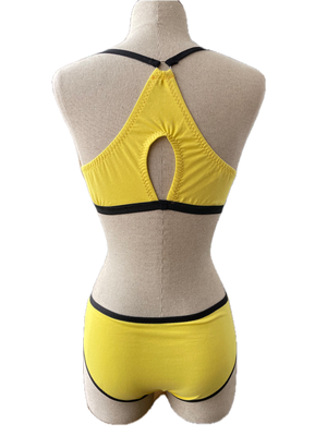 Lemon Yellow Keyhole Bralette Set