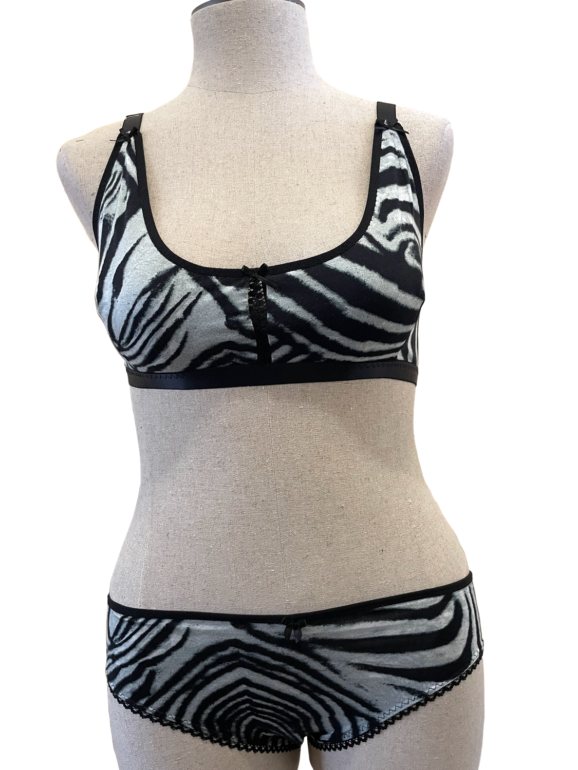 Zebra Stripe Bralette Set