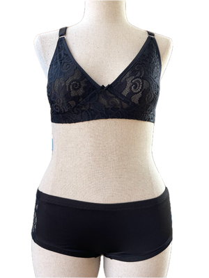 Black Lace Boy Short Set