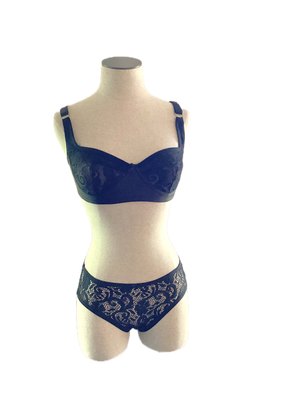 Black Lace Demi Bralette Set