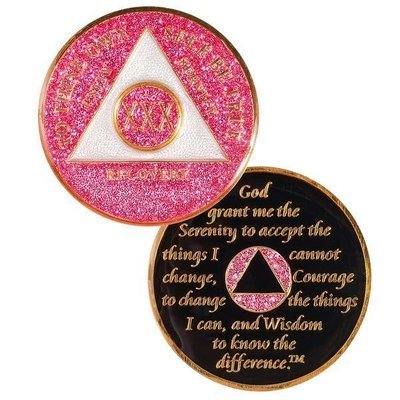Specialty Anniversary Coin Pink Glitter
