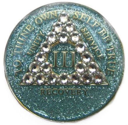 Bling Glitter Turquoise Medallion
