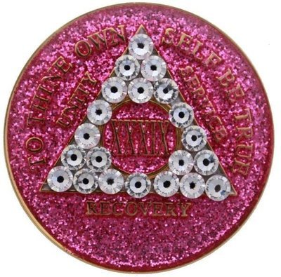 Bling Glitter Pink Medallion