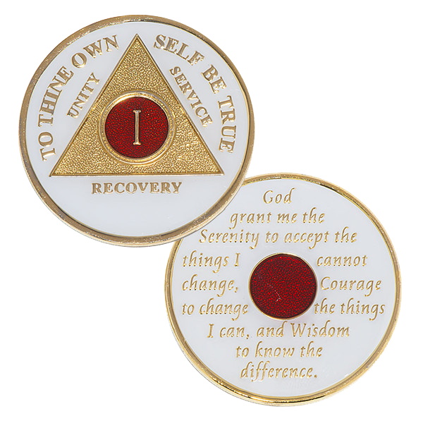 White and Red AA Medallion