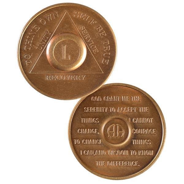 Vintage Bronze AA Recovery Medallion