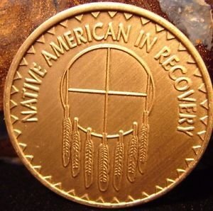 Native American in Recovery Bronze Recovery Coin