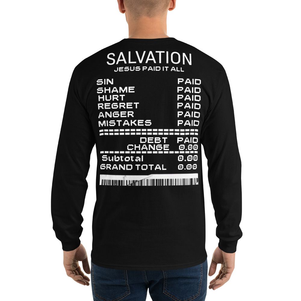Men&#39;s Jesus Paid it all long sleeve shirt