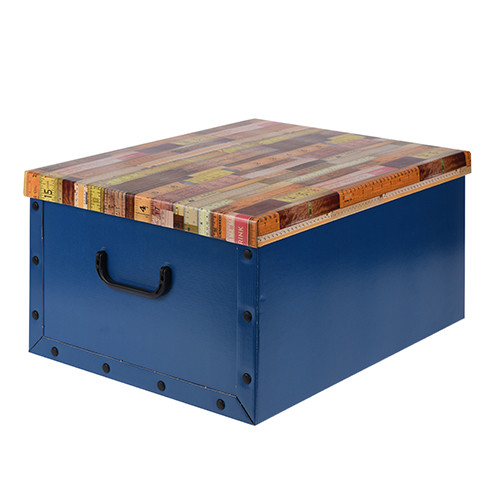 Коробка для хранения с крышкой (синяя), 49,5х39х24 см