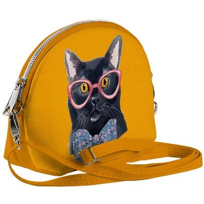 Маленька жіноча сумочка Coquette Кіт в окулярах