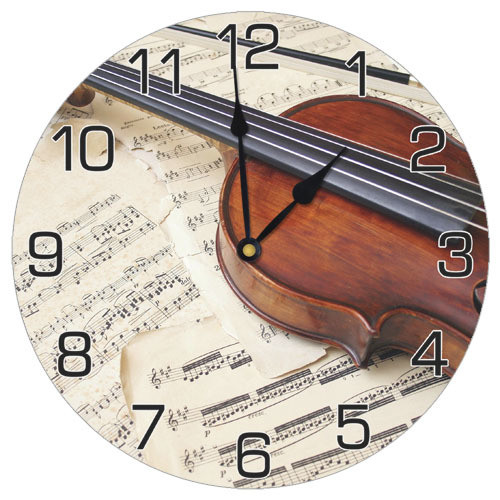 Годинник настінний круглий, 36 см Скрипка