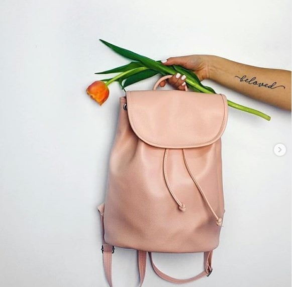 Рюкзак женский кожзам Mod MAXI, цвет пудровый