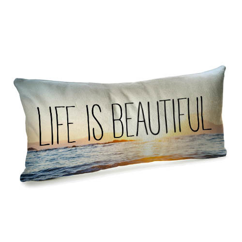 Подушка для дивана (бархат) 50х24 см Life is beautiful