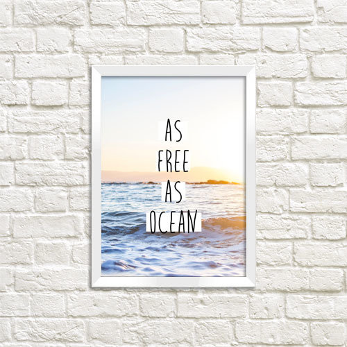 Постер у рамці A4 As free as ocean