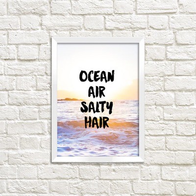 Постер в рамке A4 Ocean air salty hair