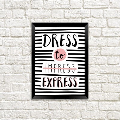 Постер в рамке A4 Dress to express